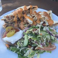 Quesadilla (beans replacing pulled pork)  at Amigos Mexican Grill in Wanaka