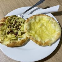 Vegan sushicchini esfiha and vegan cheese esfiha at Tentacoes Esfihas & Cia in Santo Andre