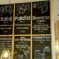 El menu at Falafeleria - Sta Barbara in Madrid