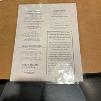 Vegan menu part 2  at Waldo Pizza in Kansas City