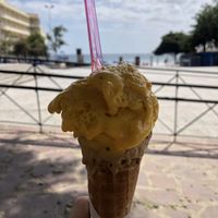 Maracuya (passion fruit) sorbet. Small size. at Ice Dreams in Tenerife