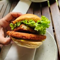 Not a chicken sando at Monroe's Burgers & Beers in Healesville