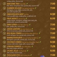 Chè portion of the menu  at Bambu Desserts & Drinks in Sunnyvale