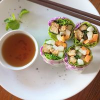 Tempeh fresh rolls at Indochine Bistro in Yogyakarta