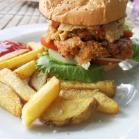 Falafel burger at Warung Mexicana in 