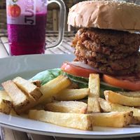 Falafel piled high, fries a bit soggy at Warung Mexicana in 