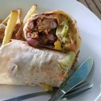 Vegan falafel burrito 30k(us$2) at Warung Mexicana in 