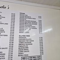 Extensive vegan menu at Linda's Fish & Chips in Cullen