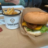 Vegan burger  at Smiðjan Brugghús in Vik