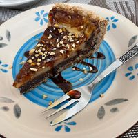 Cake of the day, a nice slice of flan.  at Gioia Caffetteria Gastronomia Vegana in Sassari