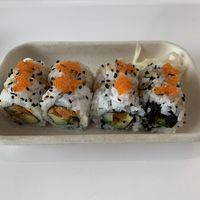 Spicy “tuna” maki at Beyond Sushi - Mulberry St in New York City