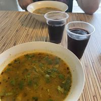 Sopa y chicha morada  at Loving Hut - Surquillo in Lima
