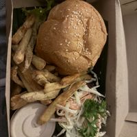 Vegan chicken katsu burger   at Namaskara Coffee & Superfoods in Ubud