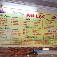 Menu at Au Lac in Da Lat