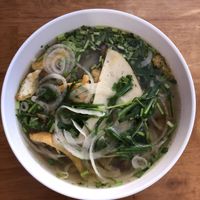 Pho rice noodle soup at Au Lac in Da Lat