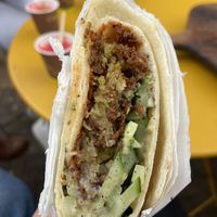 Falafel wrap: tasty with a great crunchy falafel  at Mr Blou I Love You in Amsterdam