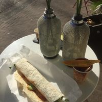 Falafel avocado wrap at Mr Blou I Love You in Amsterdam