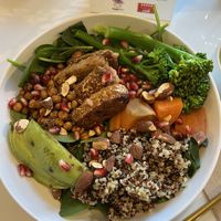 Tempeh buddha bowl pre-saucing  at Kale+Coco in Dublin