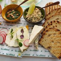 Vegan cheese and tuna at Healthful in Rotterdam