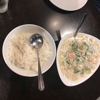 Green curry with vegetables and tofu and jasmine rice!  at Thai Gong in Wollongong