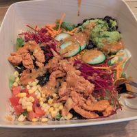 Plant Protein Salad with extra soya strips. at Rich 'N Greens in Cologne