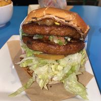 Doubled up vegan burger   at Illegal Burger in Oslo