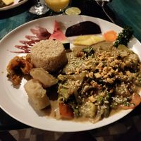 Peanut sauce stir-fry at Stashus Con Fusion in Puerto Viejo De Talamanca