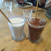 Soy vanilla milkshake and iced soy mocha at Six Willows Cafe in Willetton