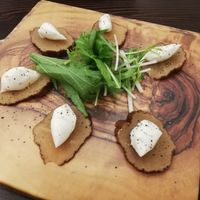 Radish pickles with soy cheese at Swell Bowls in Tokyo