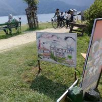 sign at Pourquoi Pas in Pokhara