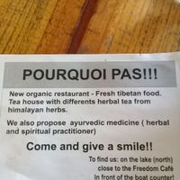 flyer at Pourquoi Pas in Pokhara