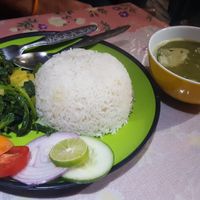 Dal Bhat at Pourquoi Pas in Pokhara