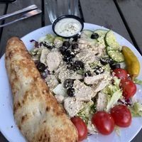 Cesar salad with amazing bread 🥖  at New York Pizza in Lund