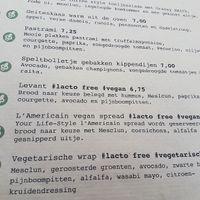 part of menu, vegan options clearly labelled at Your Coffee in Hilversum