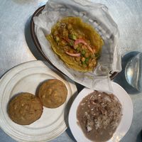 Double, corn bread and black eyed peas and rice  at Bang Up To The Elephant in Denver