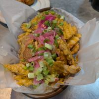 Curried waffle fries at Bang Up To The Elephant in Denver