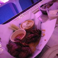 Seitan wings with Scotch Bonnet Mango sauce at Bang Up To The Elephant in Denver