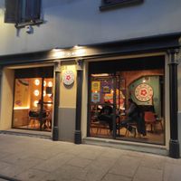 Outside at Flower Burger in Bergamo