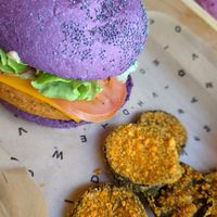 Mine with crispy eggplant 🍆 at Flower Burger in Bergamo