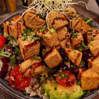 Tofu salad bowl at Raiz in Sintra