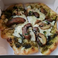 Portobello mushroom pizza at La Farina Tivoni in Tel Aviv