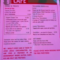 Toby Jug cafe vegan menu at Toby Jug Cafe in Boscastle