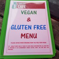 Big vegan option menu at Toby Jug Cafe in Boscastle