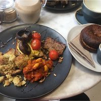 Vegan Brekkie +bagel w/ vegan nutella! I started eating before taking pic sorry at Wolfox in Leeds