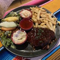 Vegan spareribs: very good (also the white sauce for the fries!)  at El Castillo in Valkenburg