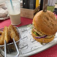 Hawaiian Burger   at Aroma Coffee Bar in Cahuita