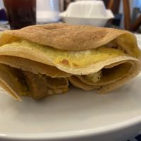 The layers!!! Vegan Spanish omelet  at Rachel's Cafe & Creperie in Lancaster