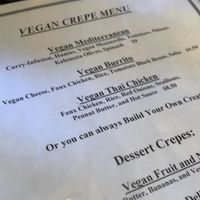 Vegan Crepe Menu! at Rachel's Cafe & Creperie in Lancaster