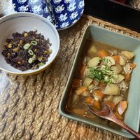vegan recipe and vegan potato and sweet potato curry   at Suyuan in Bristol