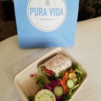 Veggie wrap with spinach tortilla at Pura Vida - South of Fifth in Miami Beach